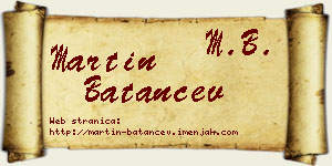 Martin Batančev vizit kartica